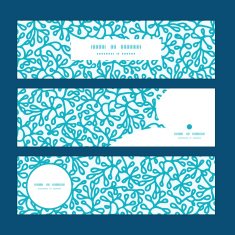 Vector abstract underwater plants horizontal banners set pattern background N2