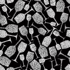 Wine glasses seamless pattern winery theme background N5