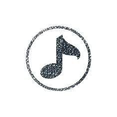 Musical note vector icon with hand drawn lines texture N3