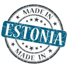 made in ESTONIA blue grunge stamp isolated on white background