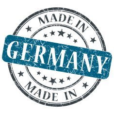 made in Germany blue grunge round stamp