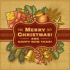 Merry Christmas Retro Card