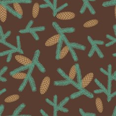 Winter seamless pattern with stylized fir branches