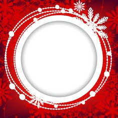 Christmas red round frame with place for text