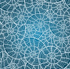 seamless pattern with blue sea shells
