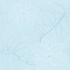 Christmas seamless background with poinsettias