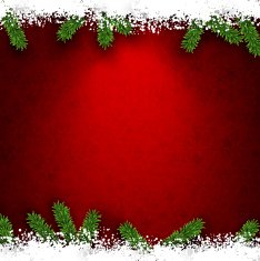 Fir and snow christmas frame N3
