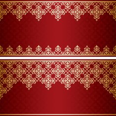 dark red vector card with gold vintage ornament N2