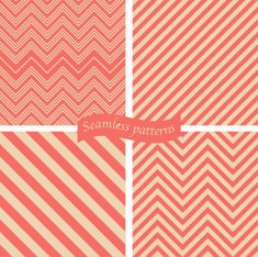 set of faded pink seamless patterns N2