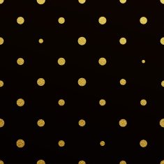 Gold polka dot seamless pattern on black background N2