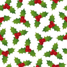 Holly berry seamless pattern