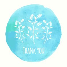 Thank you card with floral ornament N2