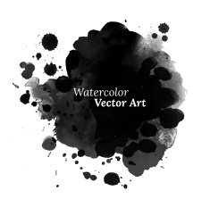 Abstract Black Watercolor Texture N5