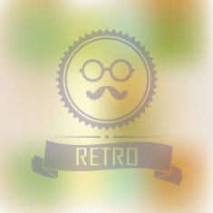 Hipster blur retro vintage label background with mustache ang glasses
