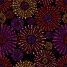 Ornate circles seamless pattern vector background N2