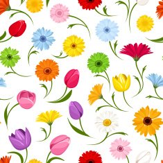 Seamless pattern with flowers Vector illustration N17