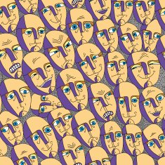 Emotions faces seamless background N3