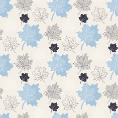 Seamless Autumn pattern abstract blue leaf fall defoliation