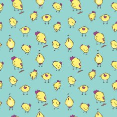 children's pattern with chickens