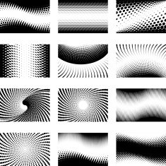 vector dotted halftone set - collection N2