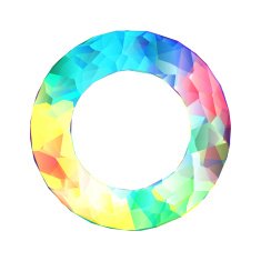 Abstract faceted ring background Ice or jewel structure