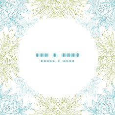 Vector abstract plants mandalas circle frame seamless pattern background N2