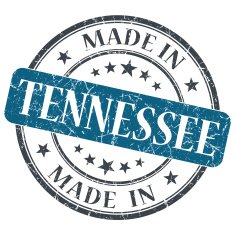 made in Tennessee blue round grunge isolated stamp