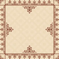 beige background with victorian ornament - vector