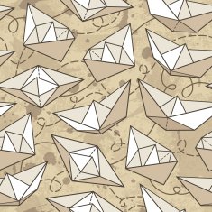 Vector pattern with paper ships N5