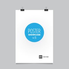 Poster mockup template with binder clip N2