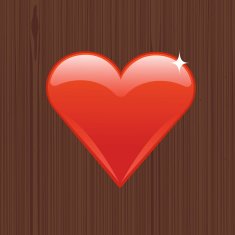Love heart valentine on wood illustration N2