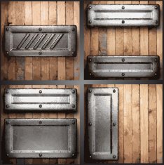 Vector metal and wood background set N26