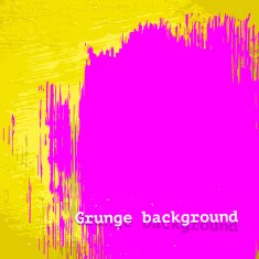 Neon pink brush stain on yellow background