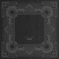 ornate art-deco frame on cardboard texture N6