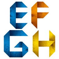 Origami alphabet letters E F G H