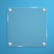 Glass plate background with rivets for text