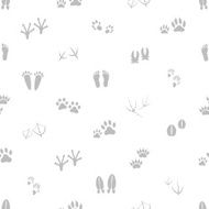 basic animal footprints gray and white seamless pattern eps10