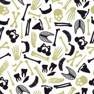 human bones symbols seamless pattern eps10