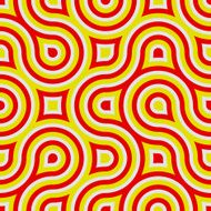 Seamless 1970&#039;s inspired design on white paper N6