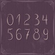 floral decorative borders and numbers on wooden background