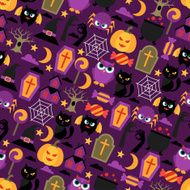 Happy halloween seamless pattern with flat icons N3