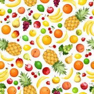 Seamless background with various fruits Vector illustration N2