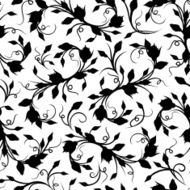 Seamless black floral pattern Vector illustration