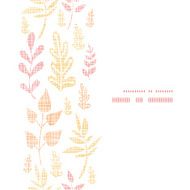 Textile textured fall leaves vertical frame seamless pattern background N2