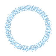 Round frame of sprayed water drops