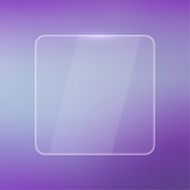 Glowing glossy glass panel with a blurred background