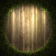 Blank Wooden background with Christmas wreath N4