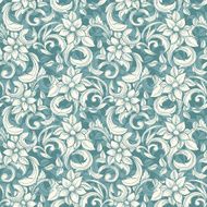 Seamless beige floral pattern in the style of Damask N2