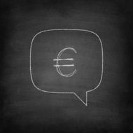 Speech Bubble with Euro sign on a Blackboard - Chalkboard N2