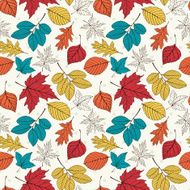 Vector autumn background with decorative colorful leaves N3